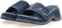 Diesel Sa-Oval D Pf W Denim slide sandals with Oval D strap Blue Dames - Thumbnail 4