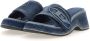 Diesel Sa-Oval D Pf W Denim slide sandals with Oval D strap Blue Dames - Thumbnail 4