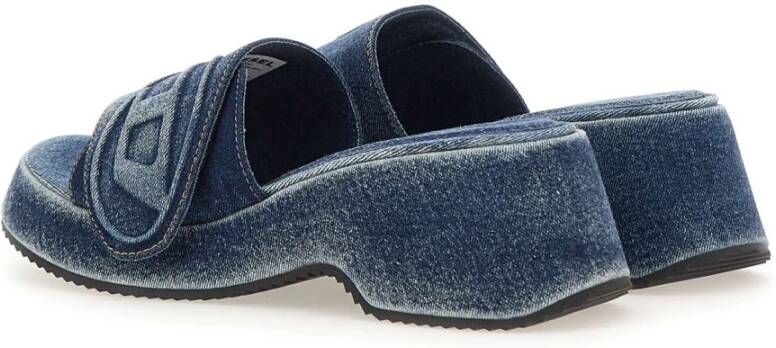 Diesel Dames Slides Sandalen Blue Dames