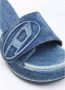Diesel Sa-Oval D Pf W Denim slide sandals with Oval D strap Blue Dames - Thumbnail 15