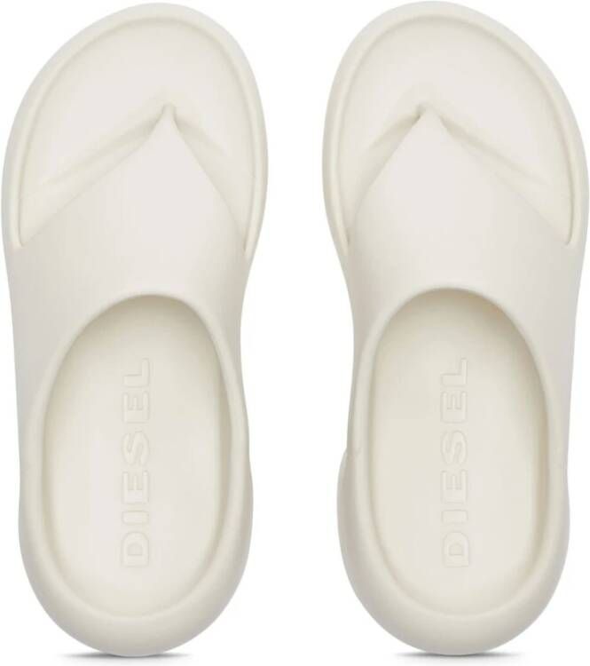 Diesel Moderne Unisex Sandalen met Unieke Sabot Vorm White Heren