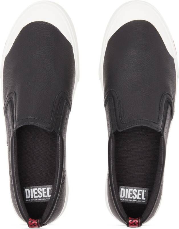 Diesel S-Athos Slip On Slip-on sneakers in plain leather Black Heren