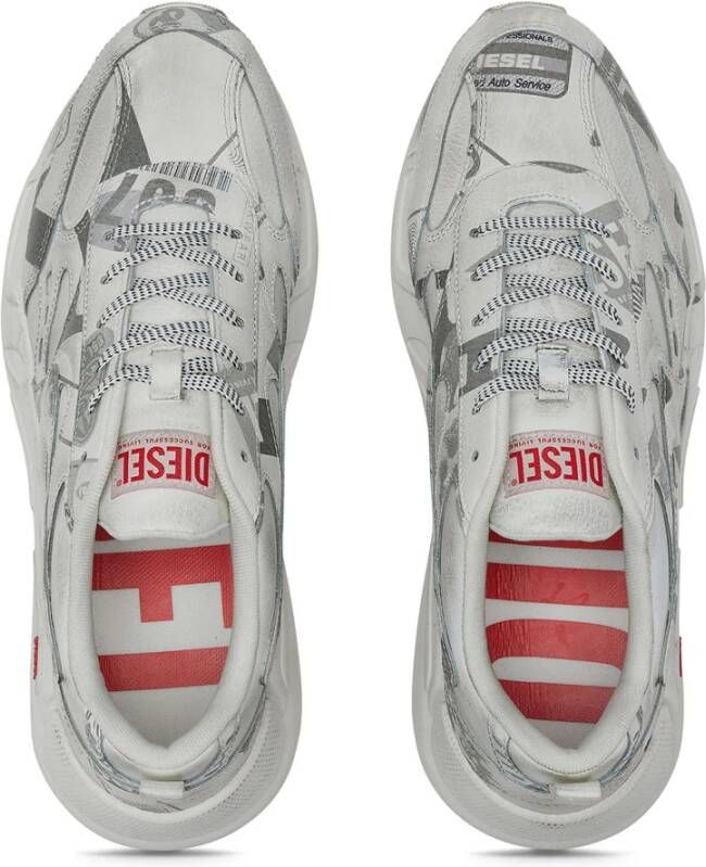 Diesel S-Serendipity Sport Leather sneakers with graphic overlays White Heren