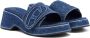 Diesel Sa-Oval D Pf W Denim slide sandals with Oval D strap Blue Dames - Thumbnail 10