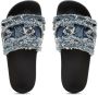 Diesel Sa-Slide D Fringed denim slides Blue Dames - Thumbnail 5