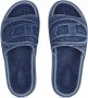 Diesel Sa-Slide D Oval Denim slides with embossed strap Blue Heren - Thumbnail 6