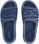 Diesel Sa-Slide D Oval Denim slides with embossed strap Blue Heren - Thumbnail 11