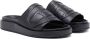 Diesel Sa-Slide D Oval PU slides with embossed Oval D Black Unisex - Thumbnail 3