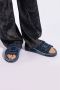 Diesel Sa-Slide D Oval Denim slides with embossed strap Blue Heren - Thumbnail 2