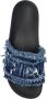 Diesel Sa-Slide D Fringed denim slides Blue Dames - Thumbnail 11