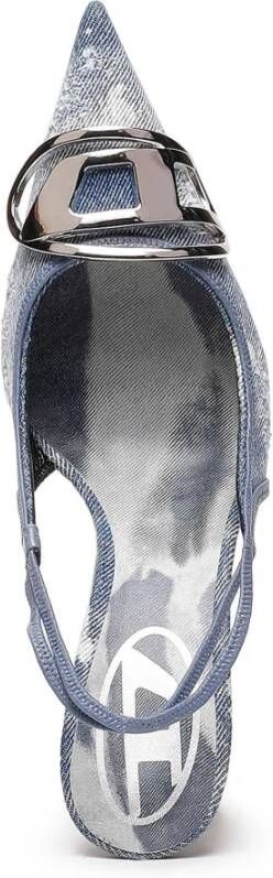 Diesel Slingback Pumps in Distressed Denim