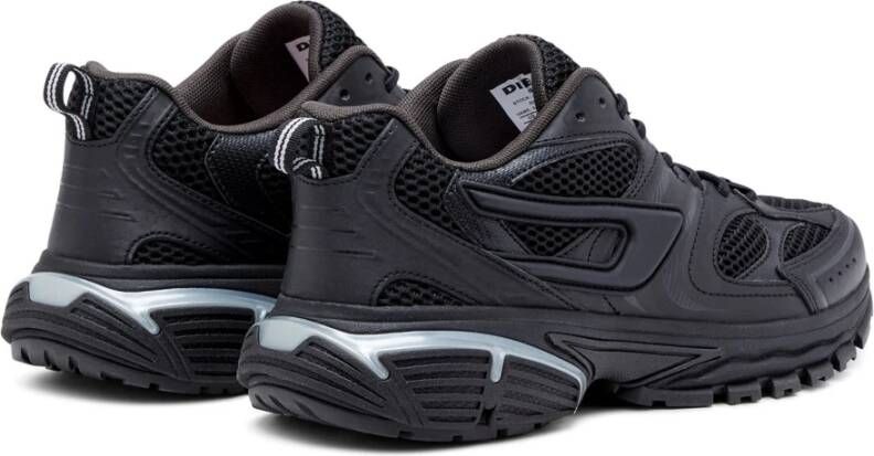 Diesel Sneakers van mesh met reliëf deklaag Black Heren