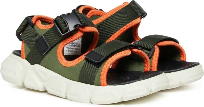 Diesel Sport sandalen met opvallende zool Green Unisex