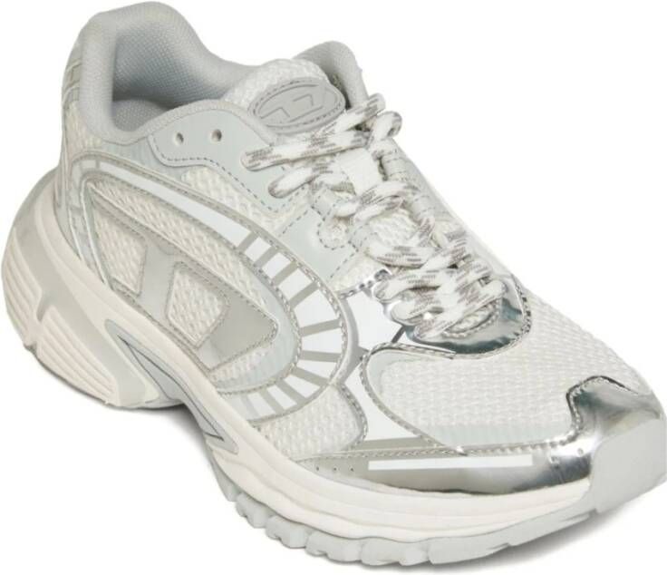 Diesel Witte Veterschoenen met Rubberen Zool