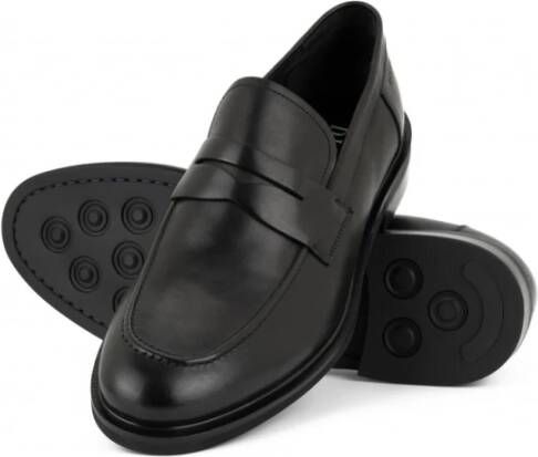 Digel Zwarte Penny Loafers met dikke zool