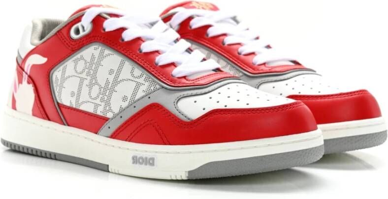 Dior Konijn Motief Sneakers Red Heren