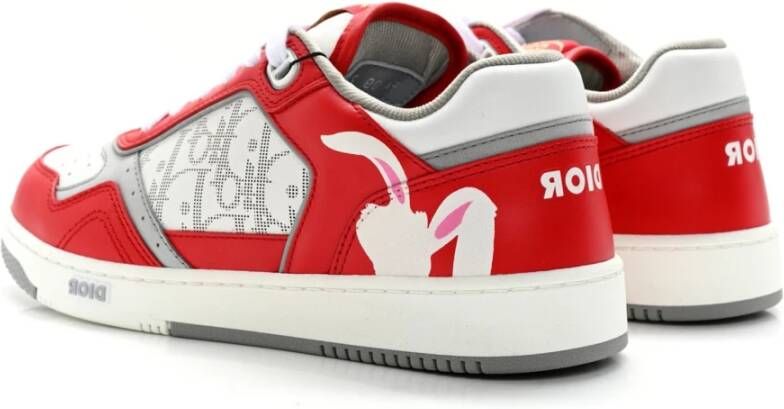 Dior Konijn Motief Sneakers Red Heren