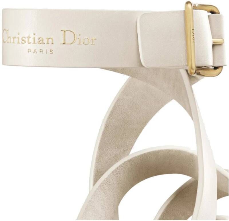 Dior Leren Platte Sandalen Open Teen Vrouwen