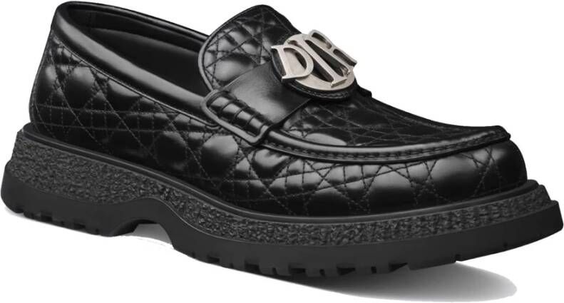 Dior Luxe leren loafers met charme gesp Black Heren