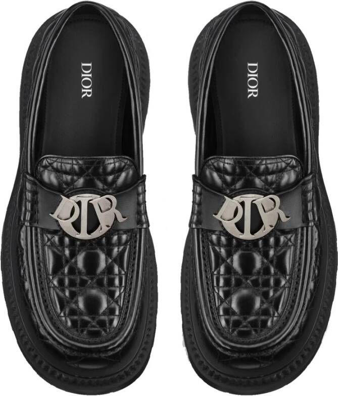 Dior Luxe leren loafers met charme gesp Black Heren