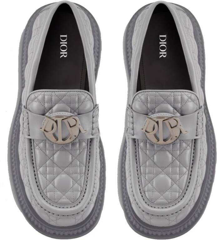 Dior Luxe leren loafers met charme gesp Gray Heren