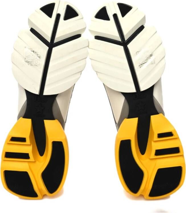 Dior Rubber Dames D-Connect Sneakers Wit Grijs