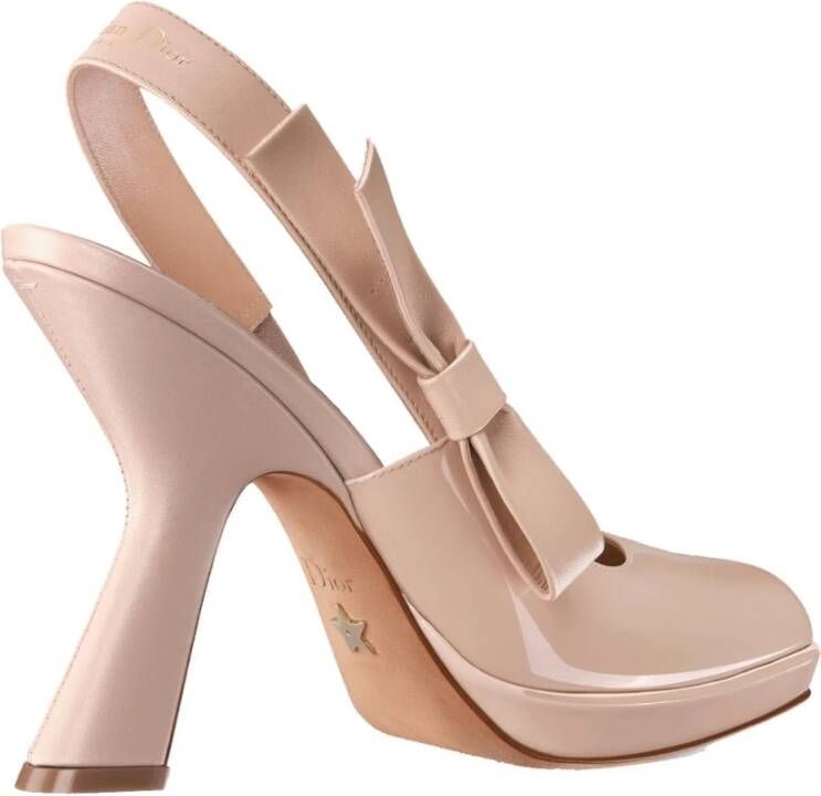 Dior Sweet-D Slingback Pumps met Strik Detail Beige Dames