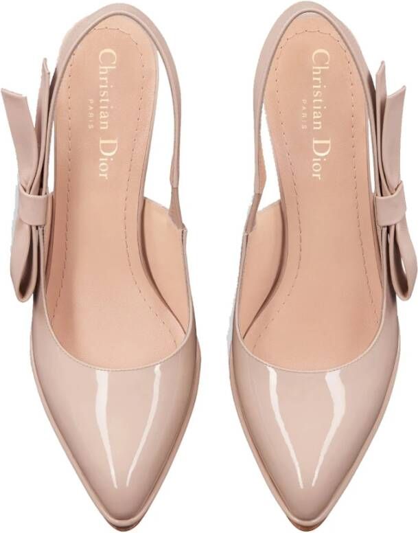 Dior Sweet-D Slingback Pumps met Strik Detail Beige Dames