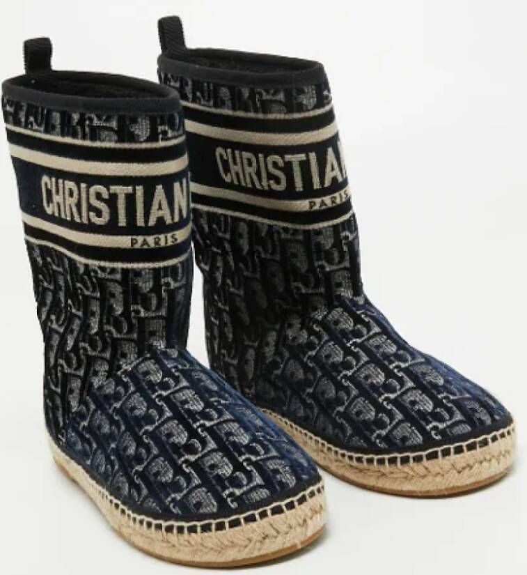 Dior Vintage Pre-owned Canvas boots Blue Dames