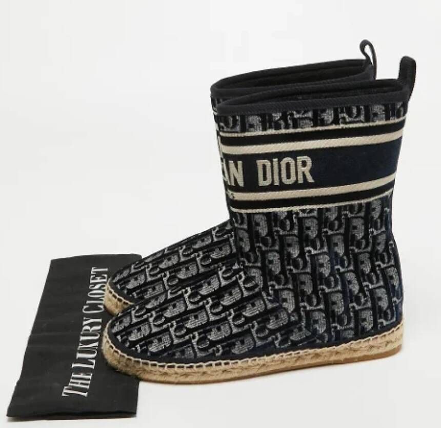 Dior Vintage Pre-owned Canvas boots Blue Dames