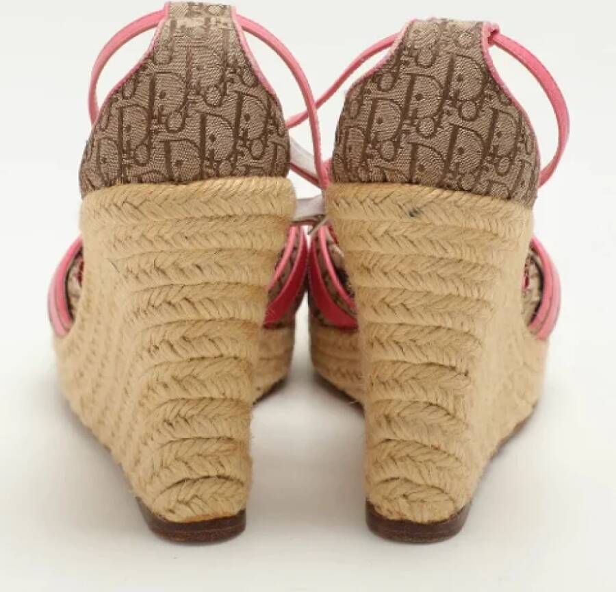 Dior Vintage Pre-owned Canvas sandals Beige Dames