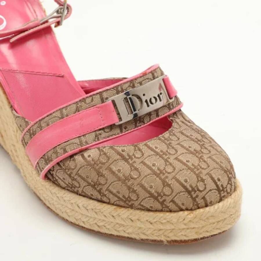 Dior Vintage Pre-owned Canvas sandals Beige Dames
