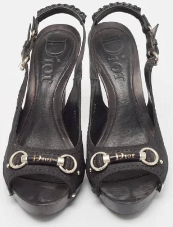 Dior Vintage Pre-owned Canvas sandals Black Dames