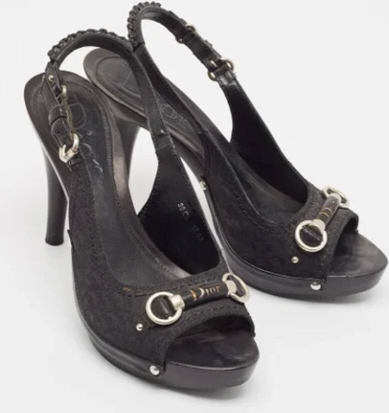 Dior Vintage Pre-owned Canvas sandals Black Dames