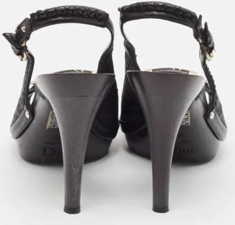 Dior Vintage Pre-owned Canvas sandals Black Dames