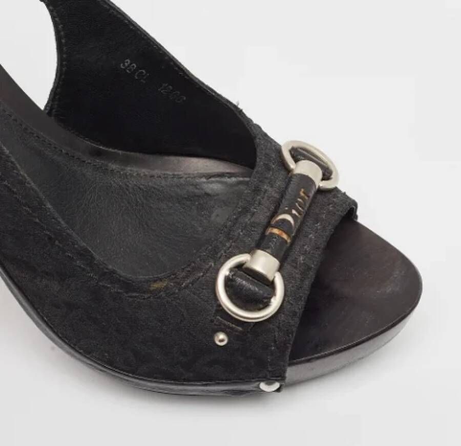 Dior Vintage Pre-owned Canvas sandals Black Dames