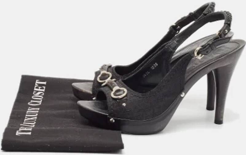 Dior Vintage Pre-owned Canvas sandals Black Dames