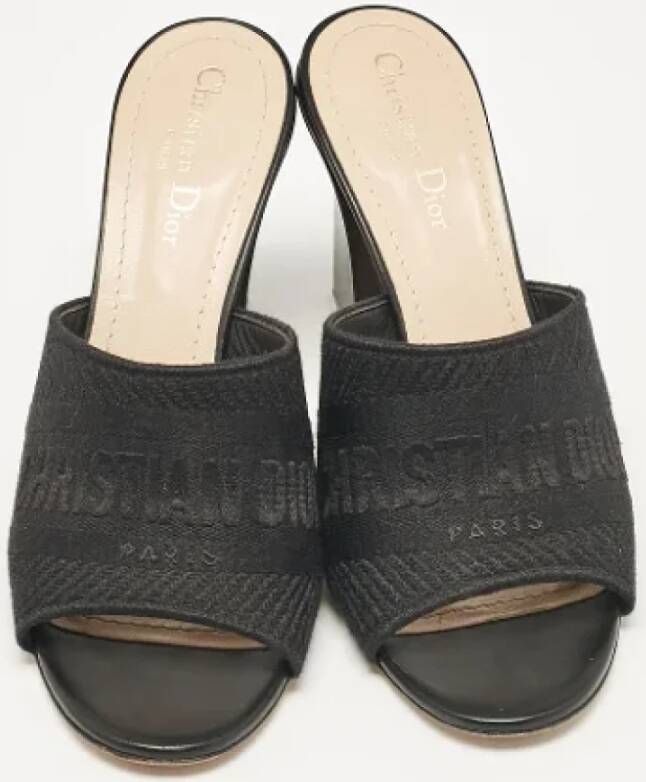 Dior Vintage Pre-owned Canvas sandals Black Dames