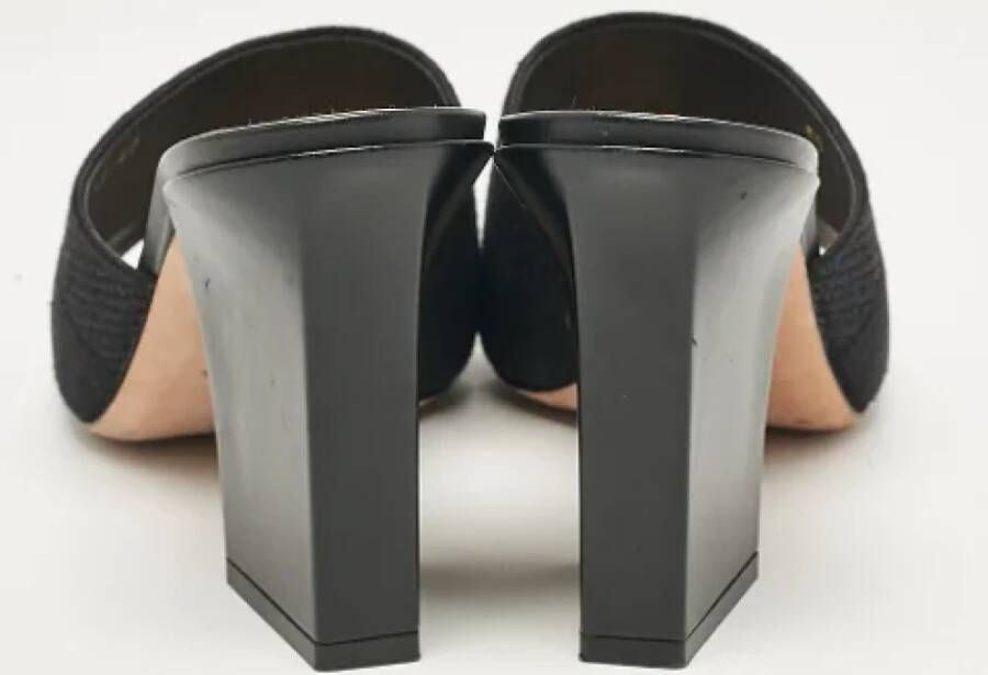 Dior Vintage Pre-owned Canvas sandals Black Dames