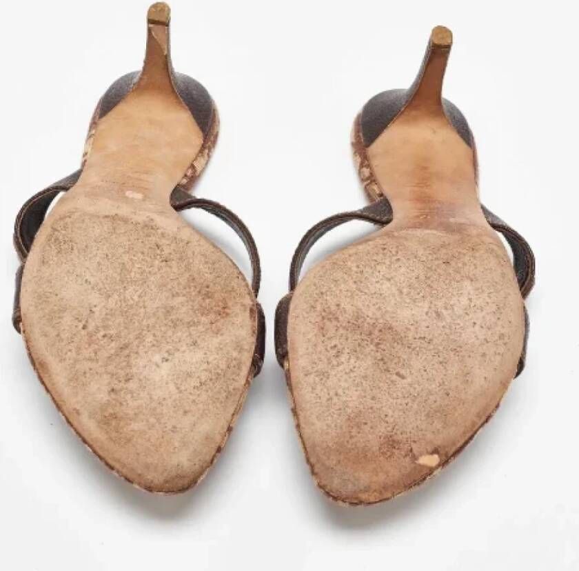 Dior Vintage Pre-owned Canvas sandals Brown Dames