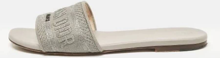 Dior Vintage Pre-owned Canvas sandals Gray Dames