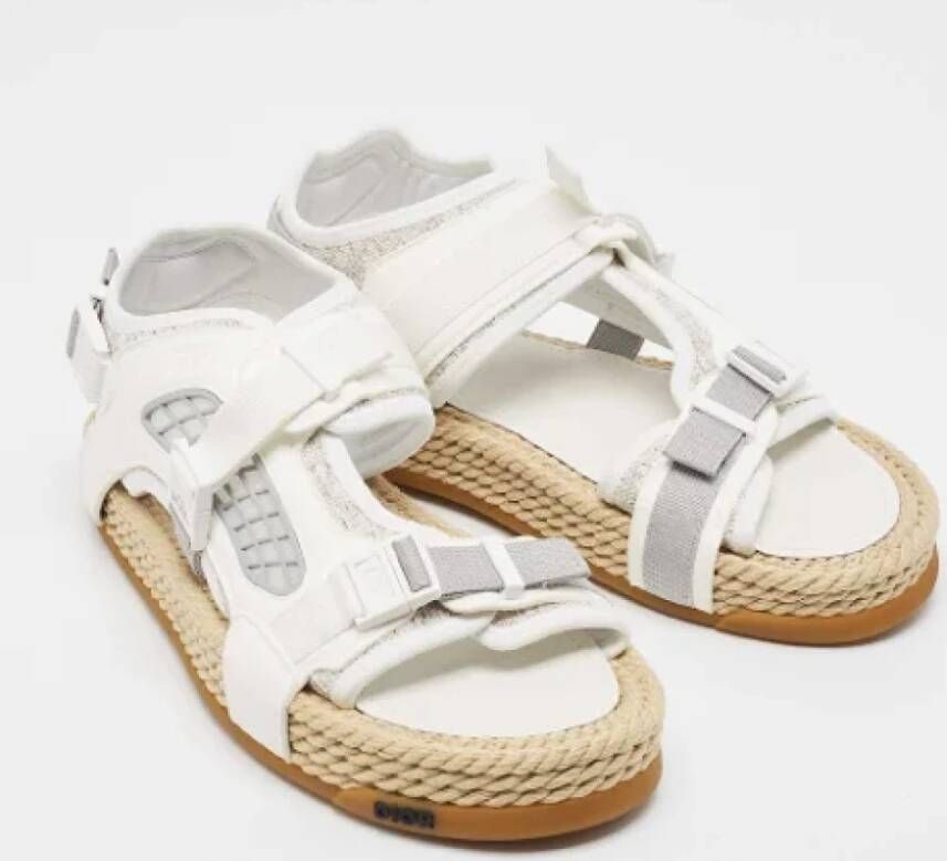 Dior Vintage Pre-owned Canvas sandals White Dames