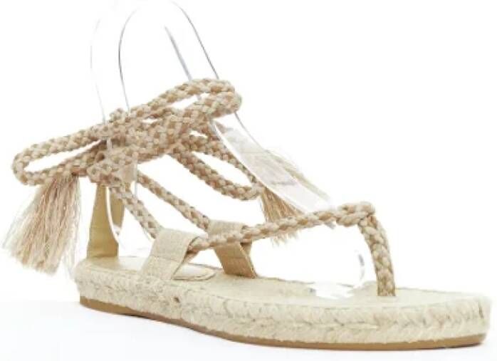 Dior Vintage Pre-owned Cotton sandals Beige Dames