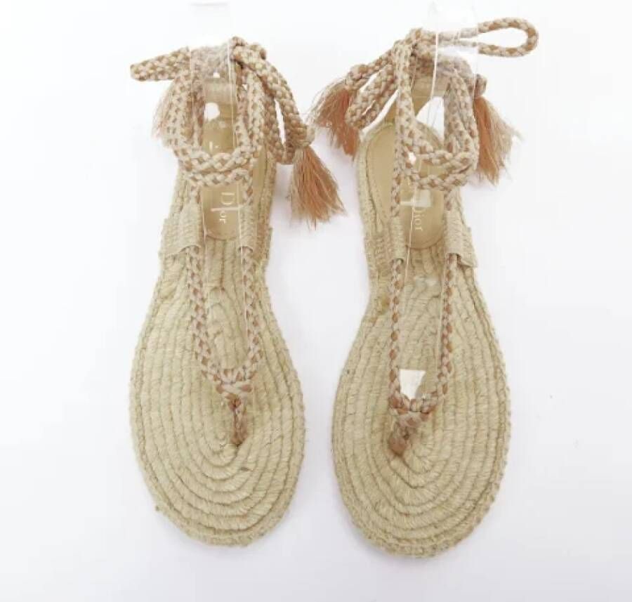 Dior Vintage Pre-owned Cotton sandals Beige Dames