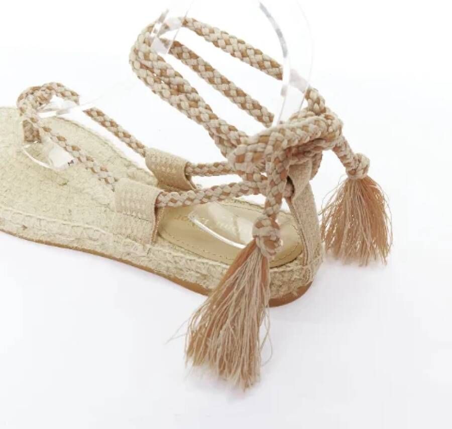 Dior Vintage Pre-owned Cotton sandals Beige Dames