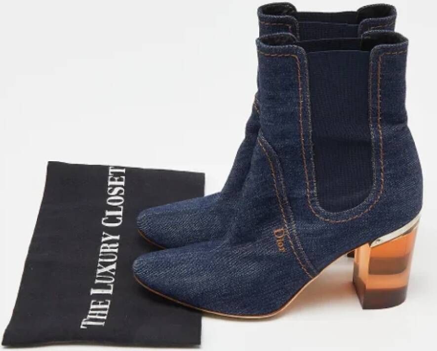 Dior Vintage Pre-owned Denim boots Blue Dames