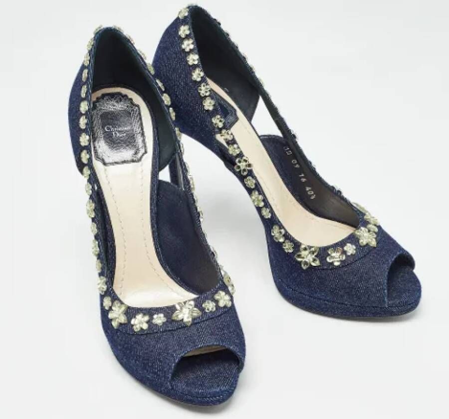 Dior Vintage Pre-owned Denim heels Blue Dames