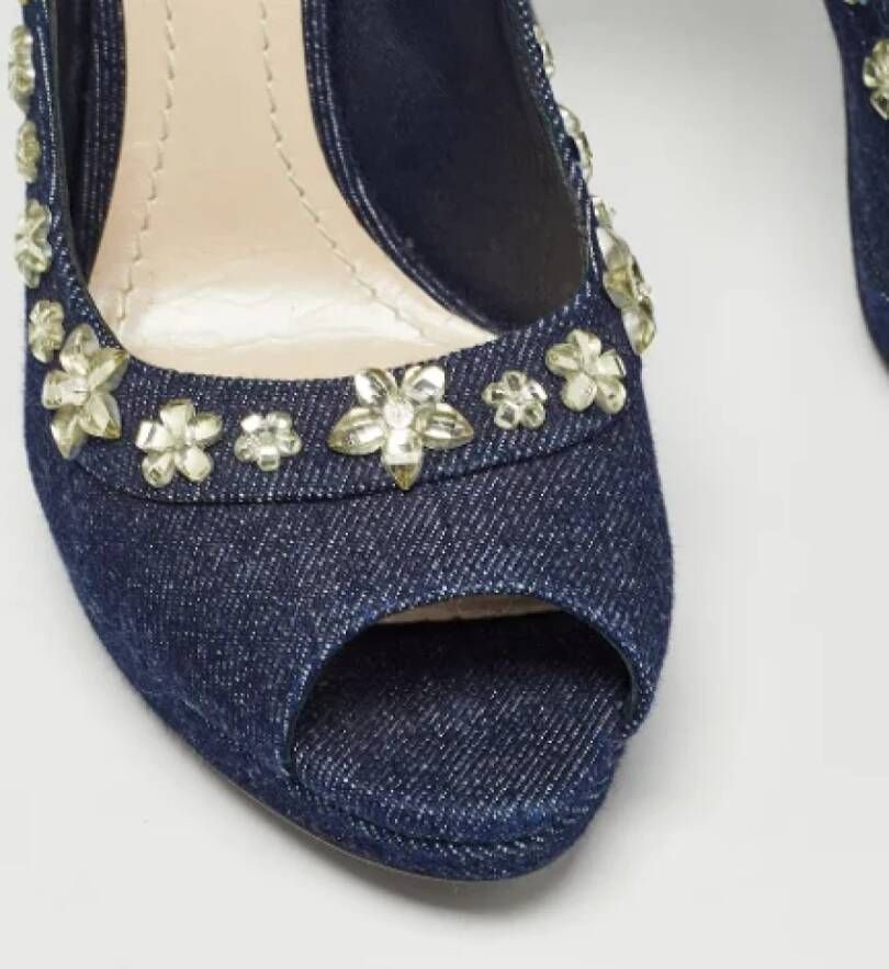 Dior Vintage Pre-owned Denim heels Blue Dames