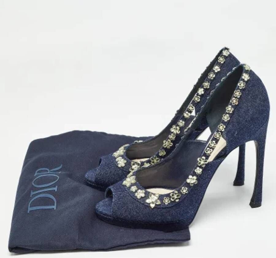 Dior Vintage Pre-owned Denim heels Blue Dames