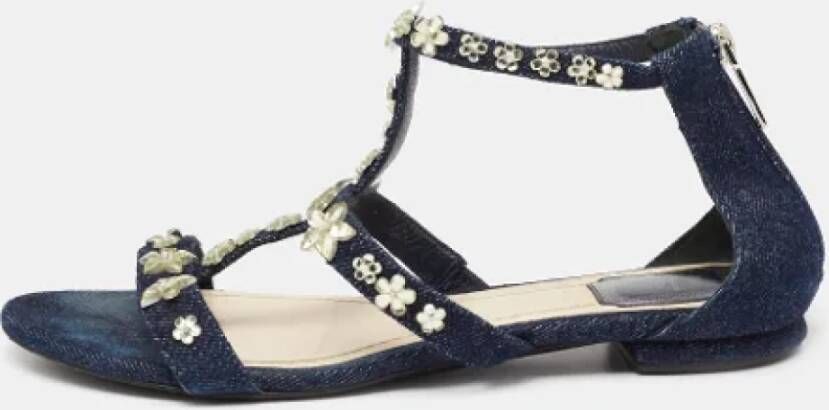 Dior Vintage Pre-owned Denim sandals Blue Dames